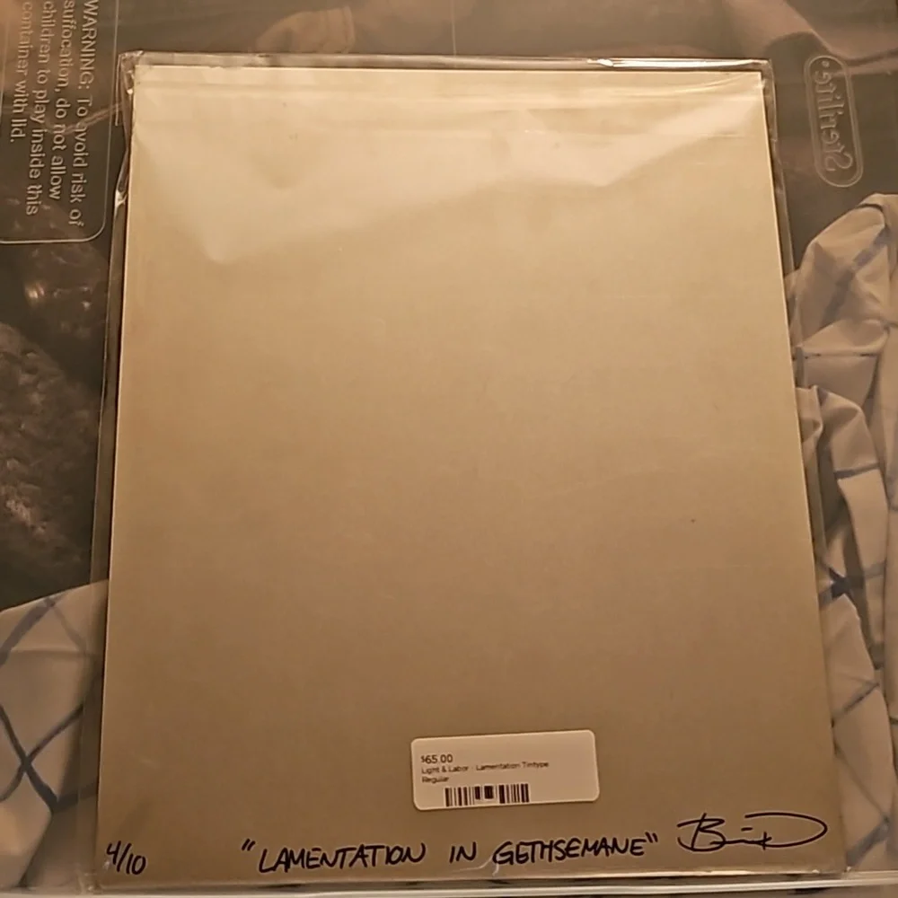 “Lamentation in Gethsemane” Tin 8X10 picture, SIGNED